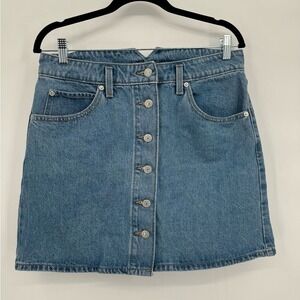 Levi's Button Front Denim Skirt‎ High Waist Women's size 30 Light-wash